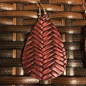 Weave Faux Leather Earrings